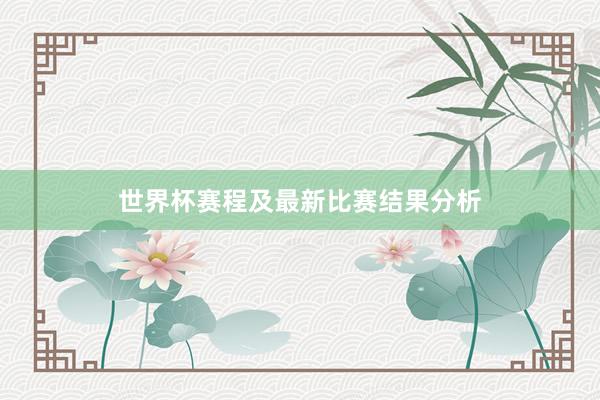 世界杯赛程及最新比赛结果分析